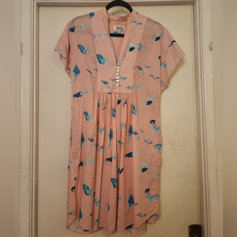 Heinui Dress - Pink Fish Print